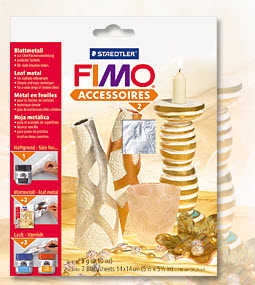 FIMO listy zlaté, 10 ks, 14x14x cm
