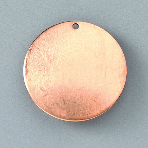 Medený prívesok kruh s dierkou, 29mm