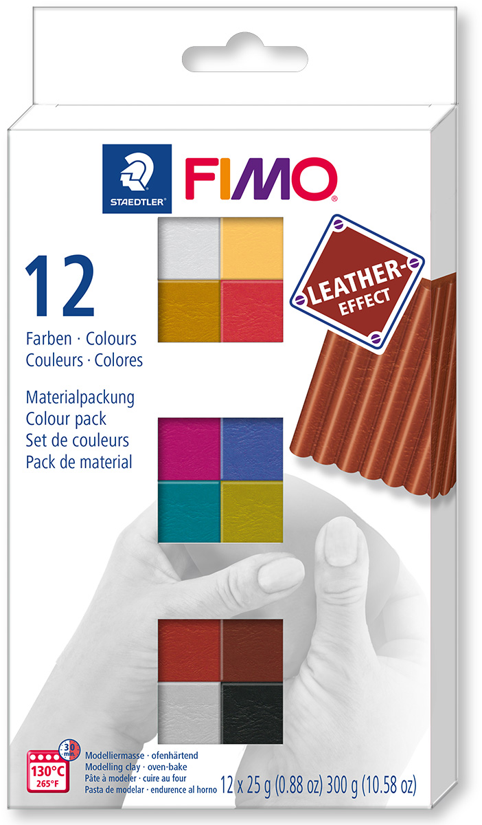 FIMO Leather effect sada - 12 x 25 g