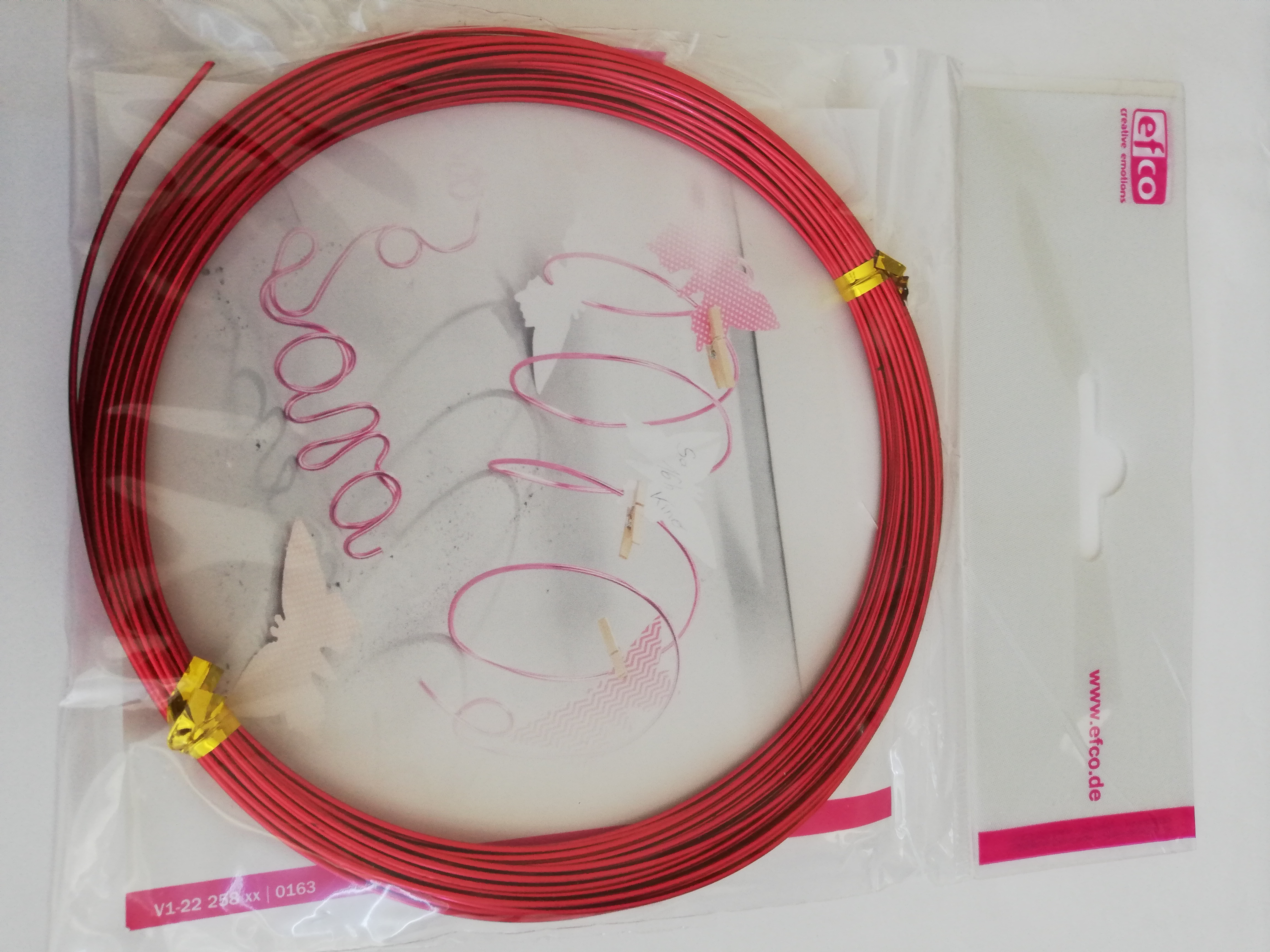 Hliníkový drôt eloxovaný, pr. 1mm, 10 m - červená  farba