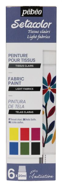 Sada Setacolor - light fabrics,6x20ml