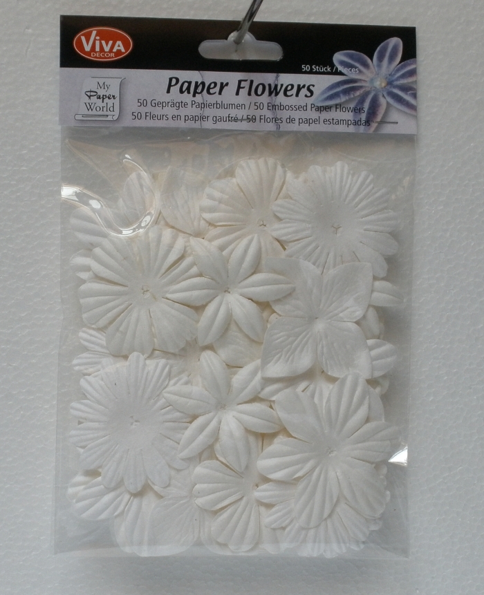 Papierové kvety, 50 ks