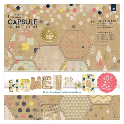 DOCRAFTS Sada papierov 30x30cm (36ks) Geometric Kraft