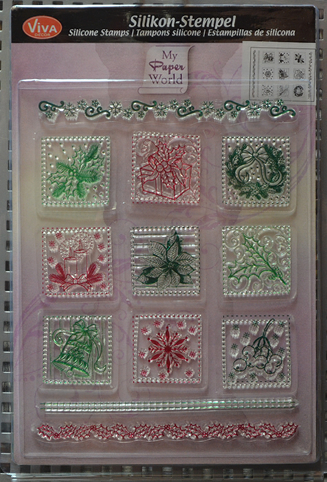Silikónové razítko Vianočný patchwork, 14x18cm