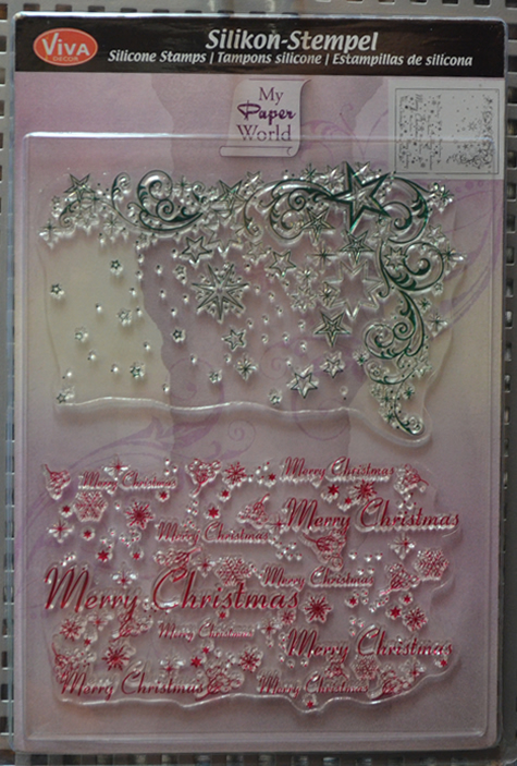 Silikónové razítko Vianočné hviezdy+Merry Christmas, 14x18cm