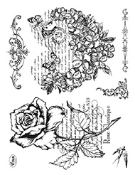 Silikónové razítko -  Kvetinové srdce & Rose