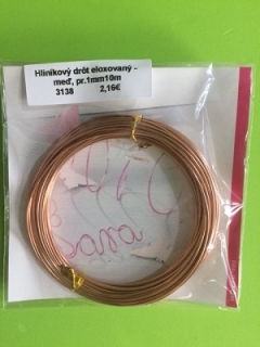 Hliníkový drôt eloxovaný, pr. 1mm, 10 m - medená farba