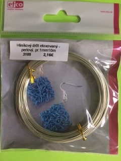 Hliníkový drôt eloxovaný, pr. 1mm, 10 m - perlová farba