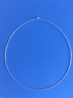 Kovové lanko na náhrdelník , pr. 16 cm - strieborná farba