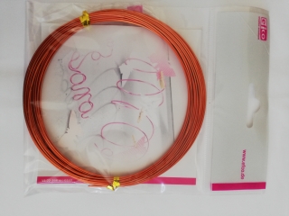 Hliníkový drôt eloxovaný, pr. 1mm, 10 m - oranžová  farba