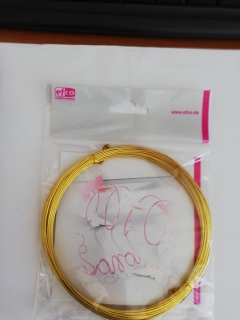 Hliníkový drôt eloxovaný, pr. 1mm, 10 m - žltá farba