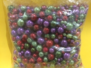 Voskované perly MIX 2,  4 -12 mm rôznofarebné sklenené, 500g