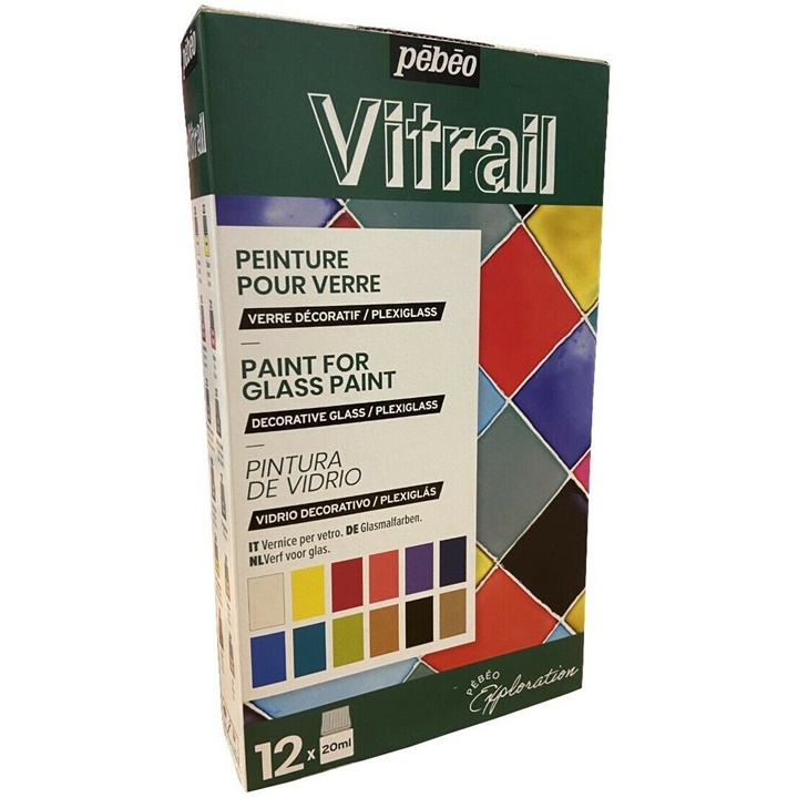 Sada farieb Vitrail, 12x20 ml