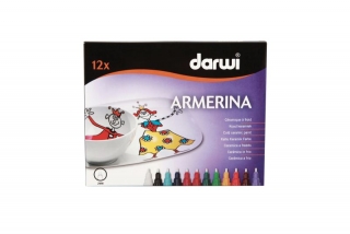 DARWI ARMERINA, fixy na porcelán bez vypaľovania,12x6ml - sada